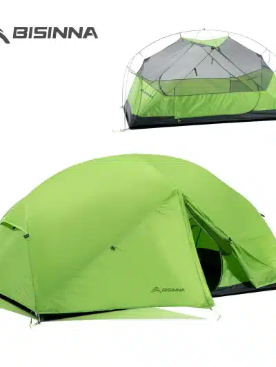 BISINNA 2 Person Ultralight Camping Tent 20D 380T Nylon Double Layer Waterproof Tent with free mat
