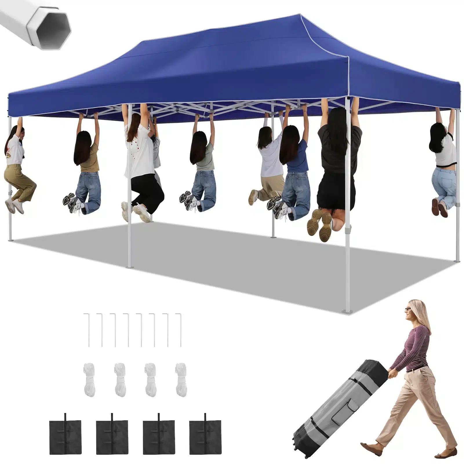 10x20 Heavy Duty Pop Up Canopy Tent for Party Events Instant Canopy with Roller Bag, Waterproof - Image 8