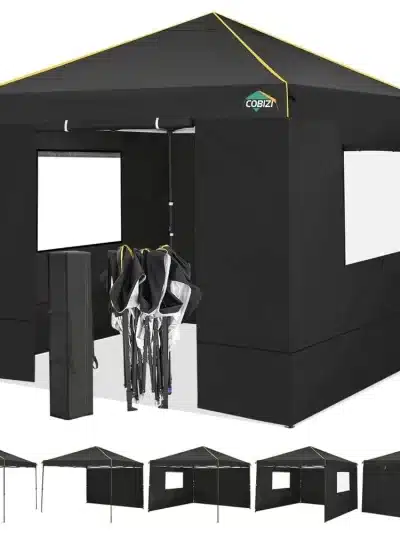 10x10 Pop Up Canopy Gazebo with Mesh Windows, Easy Set up Canopy Tent 10x10, Portable Waterproof