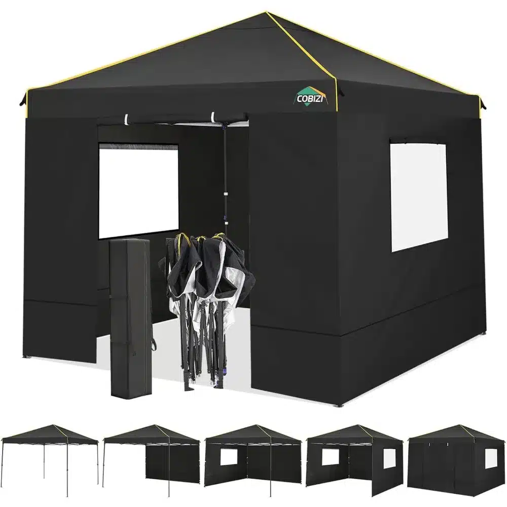 10x10 Pop Up Canopy Gazebo with Mesh Windows, Easy Set up Canopy Tent 10x10, Portable Waterproof