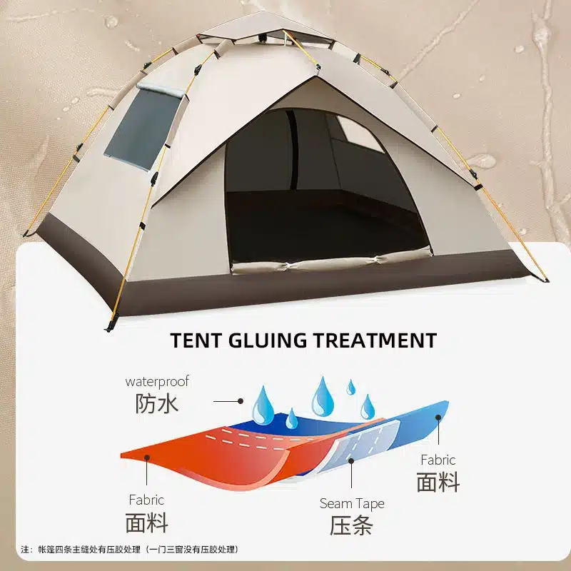 3-4 Person Outdoor Folding Tent Quick Automati Opening Self-driving Wild Camping Tent Waterproof Sunscreen Portable Tent - Image 3