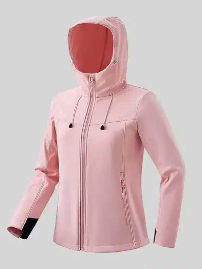 Softshell Jacket Windproof Waterproof Hooded Women Fashion Hiking Climbing Outdoor Fleece Warm Windbreaker Coat