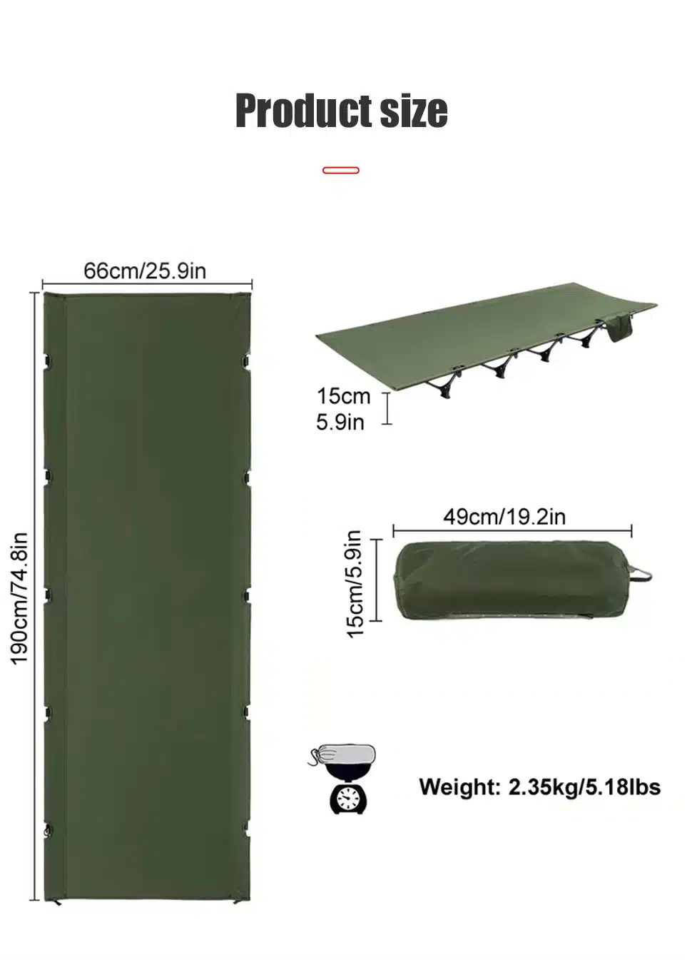 WESTTUNE Camping Cot Portable Folding Bed Outdoor Ultralight Compact Tent Bed for Camping Backpacking - Image 17