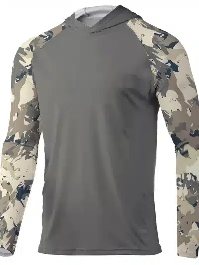 Fishing Hoodie Green Camo Long Sleeve Sun Protection Comfortable Fishing Shirt