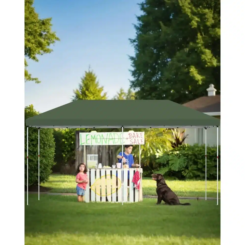 10x20 Pop Up Canopy - Easy Up Camping Tent with One Roller Bag, 3 Adjustable Heights, 4 Weight Bags - Image 6