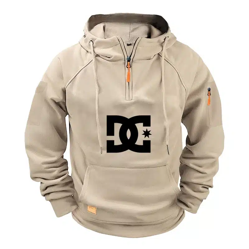 Men's hooded long-sleeved zippered pocket hoodie, casual sporty pullover - Image 11