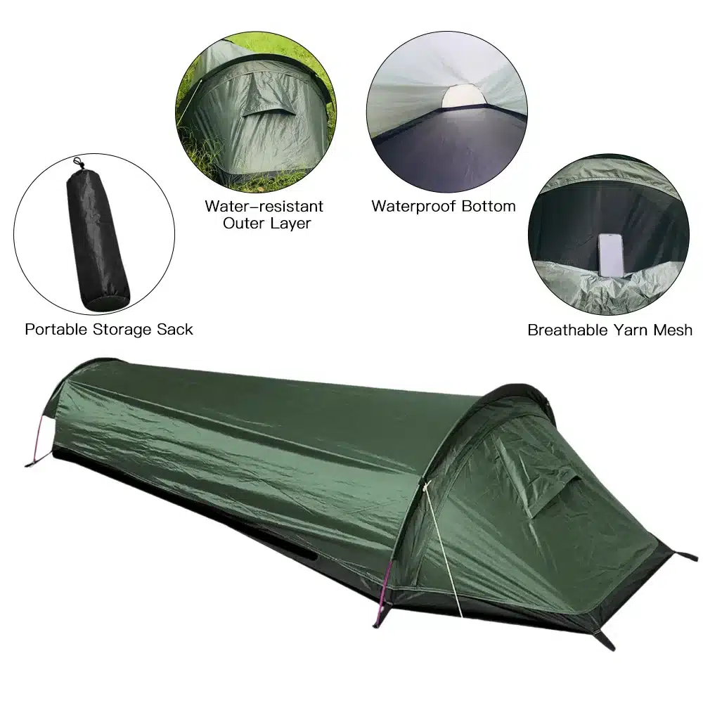 Backpacking Tent Outdoor Hiking Camping Sleeping Bag Tent Waterproof Lightweight Single Person Tent - Image 6