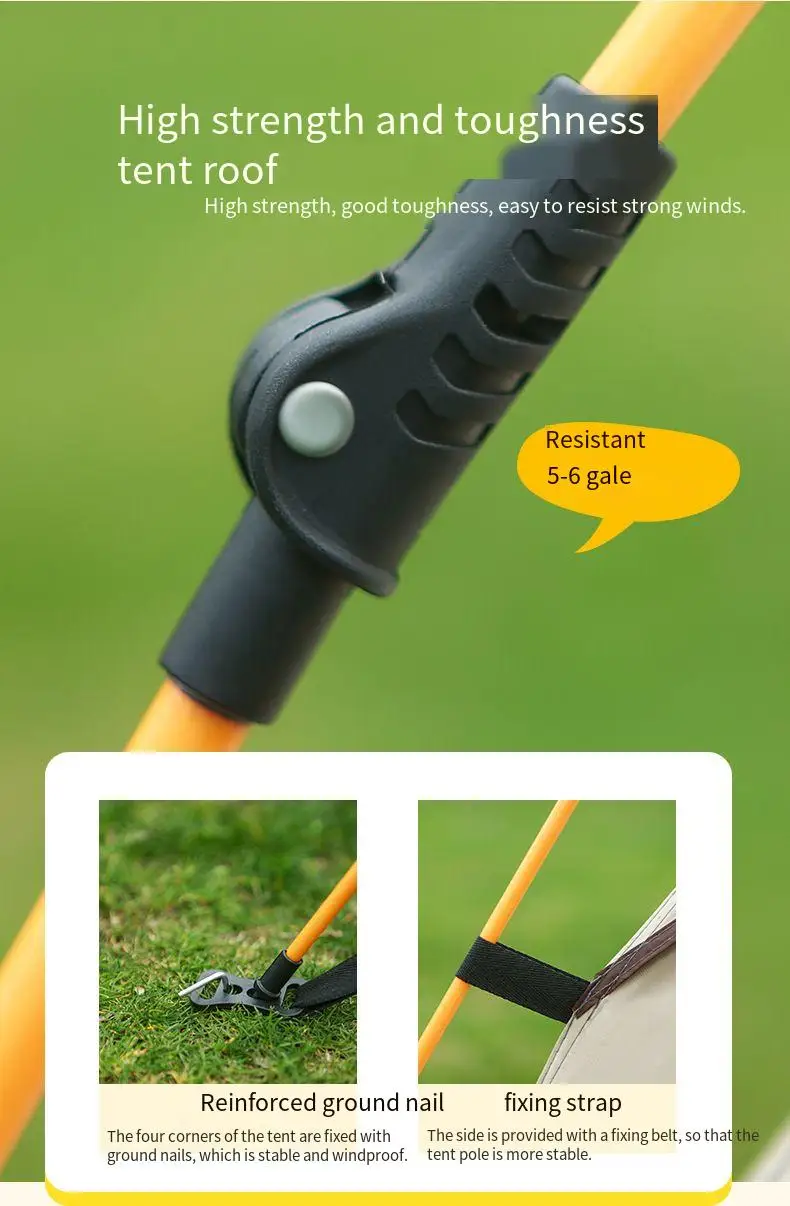 3-4 Person Outdoor Folding Tent Quick Automati Opening Self-driving Wild Camping Tent Waterproof Sunscreen Portable Tent - Image 15