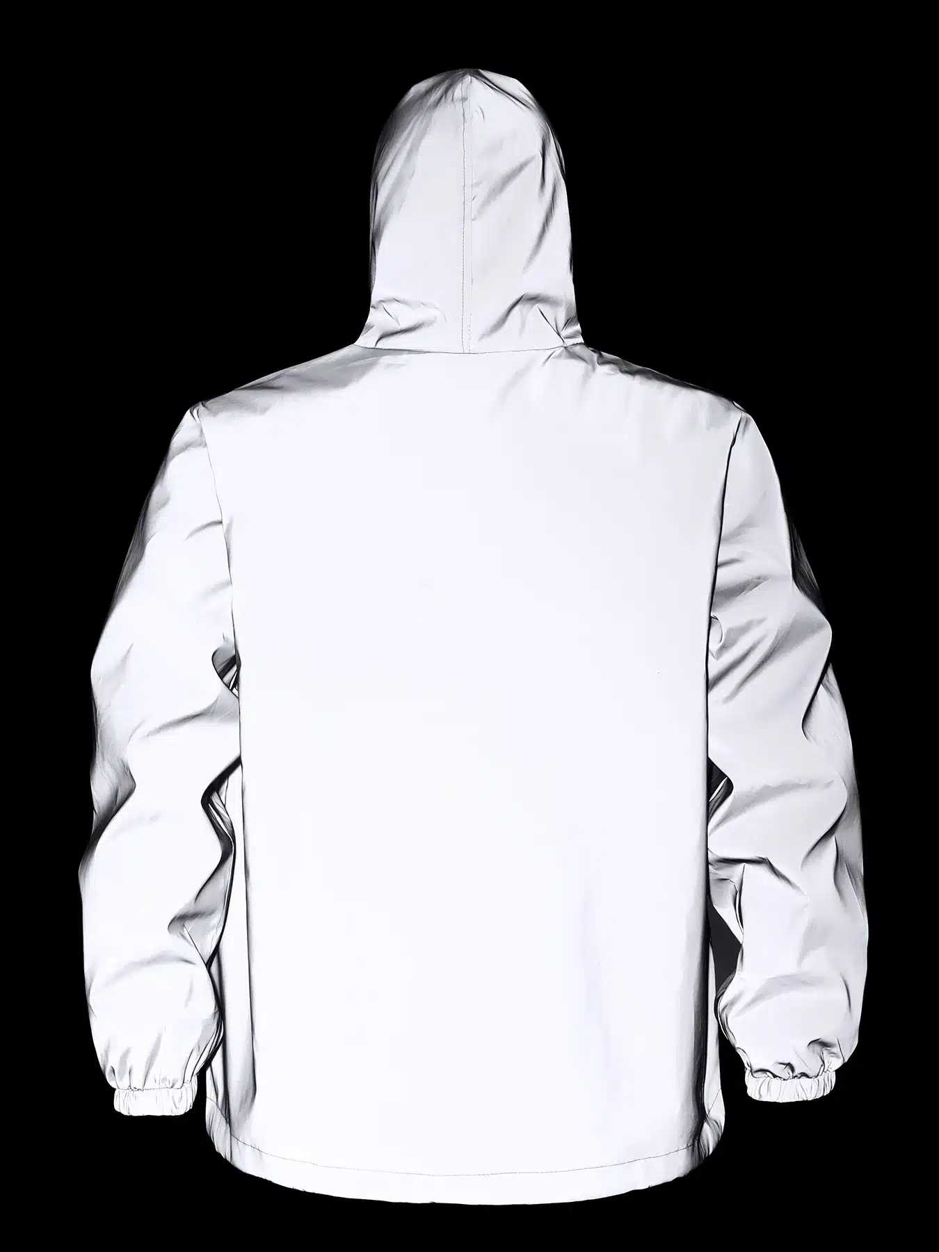 New Mens / Womens Full Reflective Jacket Night Shiny Windbreaker Jackets Hooded Coats - Image 2