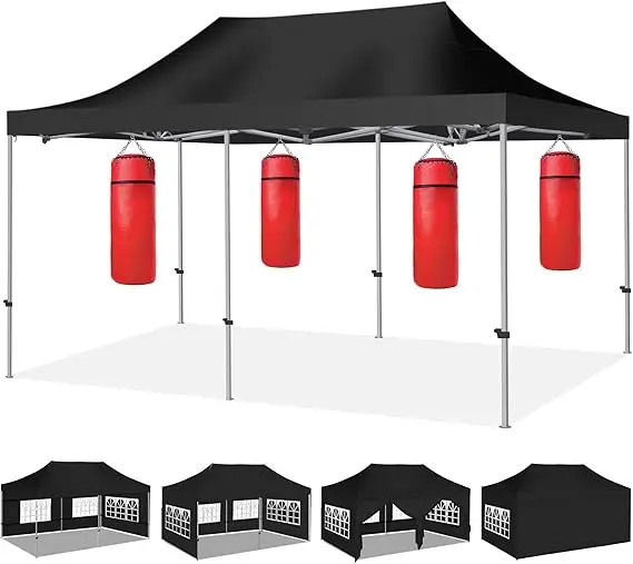 10X20' Portable Pop Up Canopy Tent, Waterproof Foldable Outdoor Canopy,Heavy Duty Gazebo, Sidewalls, Steel Frame, Easy Set Up, - Image 7