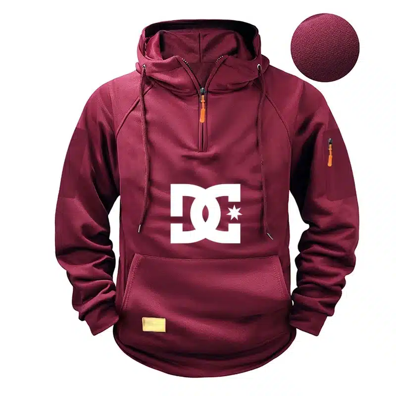 Men's hooded long-sleeved zippered pocket hoodie, casual sporty pullover - Image 14