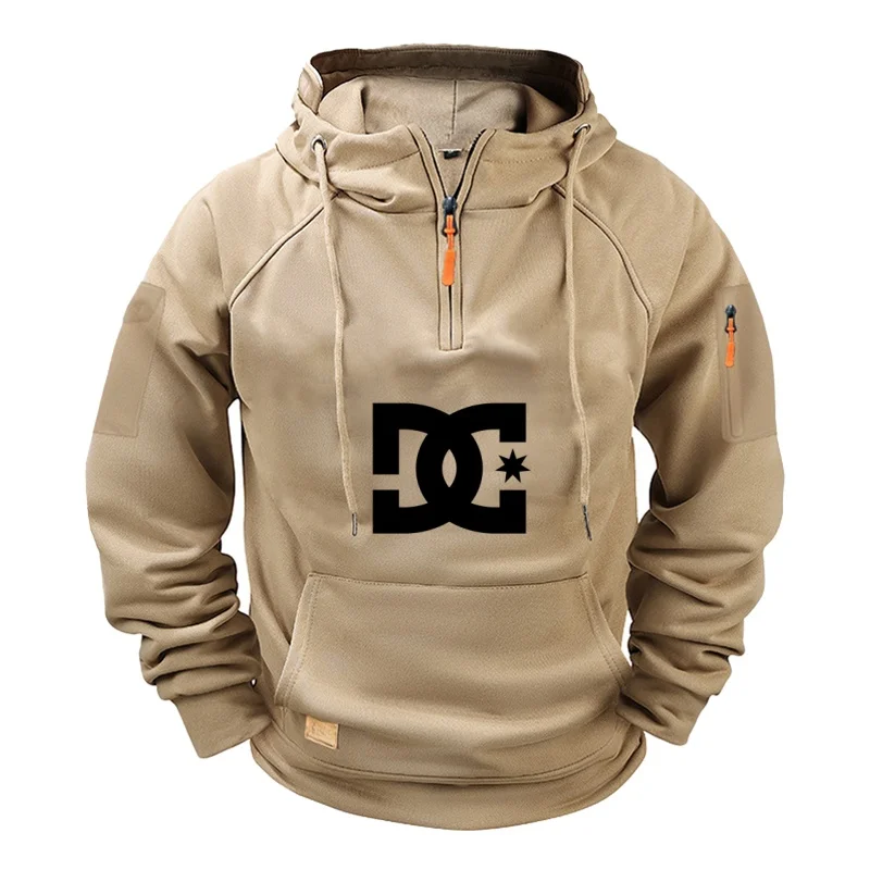 Men's hooded long-sleeved zippered pocket hoodie, casual sporty pullover - Image 10