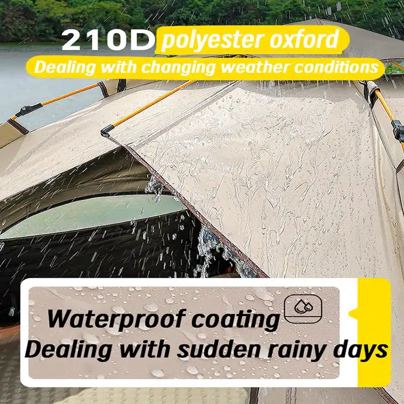 3-4 Person Outdoor Folding Tent Quick Automati Opening Self-driving Wild Camping Tent Waterproof Sunscreen Portable Tent - Image 4