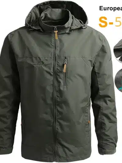 Windbreaker Men Tactical Jacket Waterproof Outdoor Hooded Coat - European Size