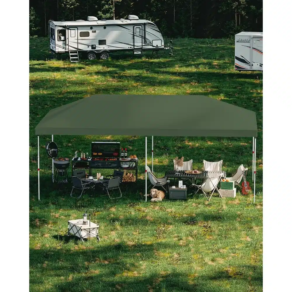 10x20 Pop Up Canopy - Easy Up Camping Tent with One Roller Bag, 3 Adjustable Heights, 4 Weight Bags - Image 5