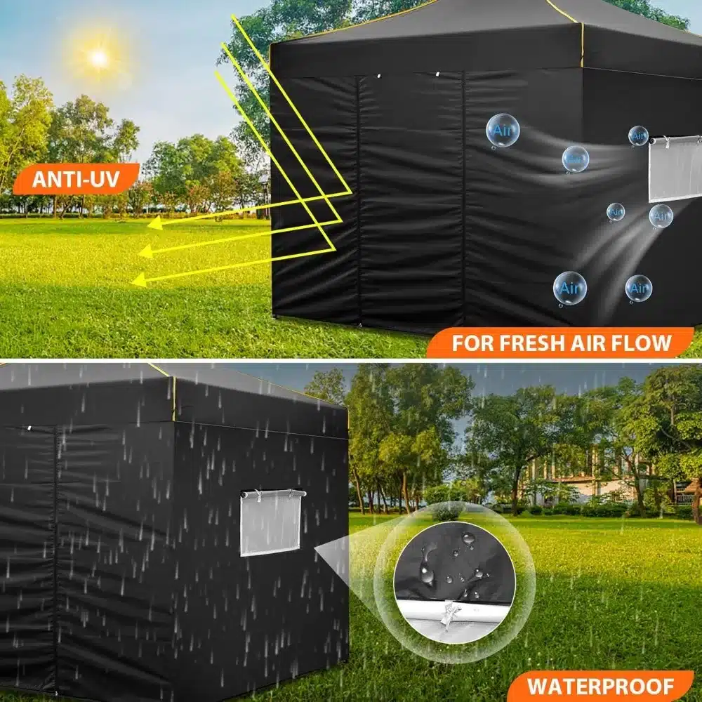 10x10 Pop Up Canopy Gazebo with Mesh Windows, Easy Set up Canopy Tent 10x10, Portable Waterproof - Image 3