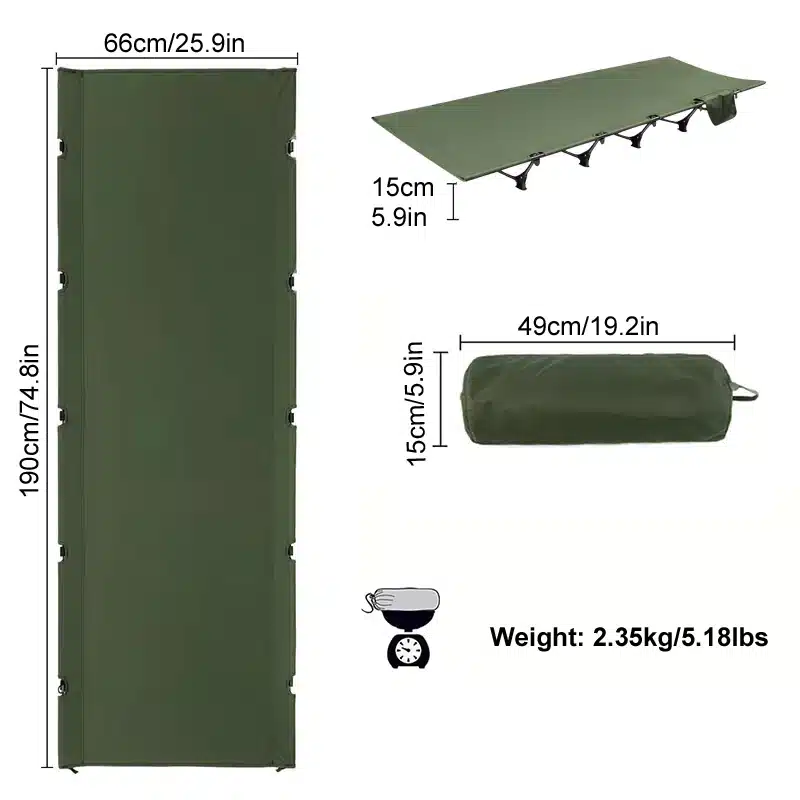 WESTTUNE Camping Cot Portable Folding Bed Outdoor Ultralight Compact Tent Bed for Camping Backpacking - Image 3