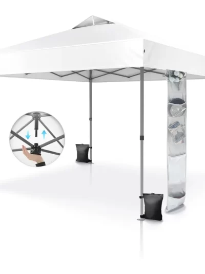 10’x10’ Pop Up Canopy Tent - One Push Setup, Instant Shade Tent with Vented Roof - Includes Storage Bag
