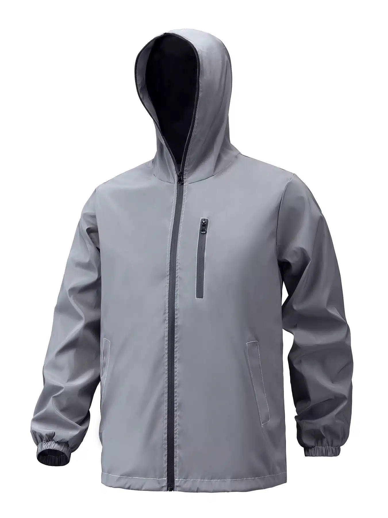 New Mens / Womens Full Reflective Jacket Night Shiny Windbreaker Jackets Hooded Coats - Image 3
