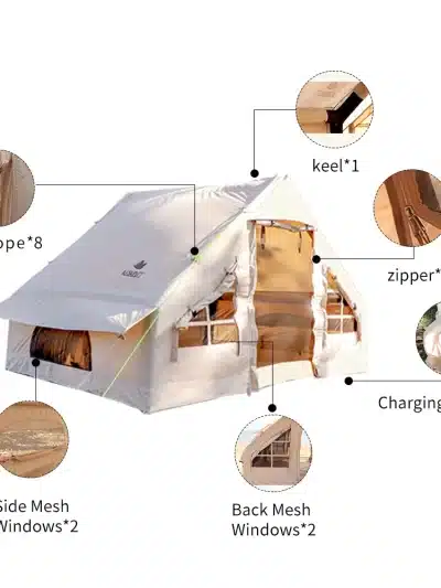 Large Inflatable Tent Tents for Outdoor Camping, Waterproof and Sunscreen, Family Dinner, 3-4 People