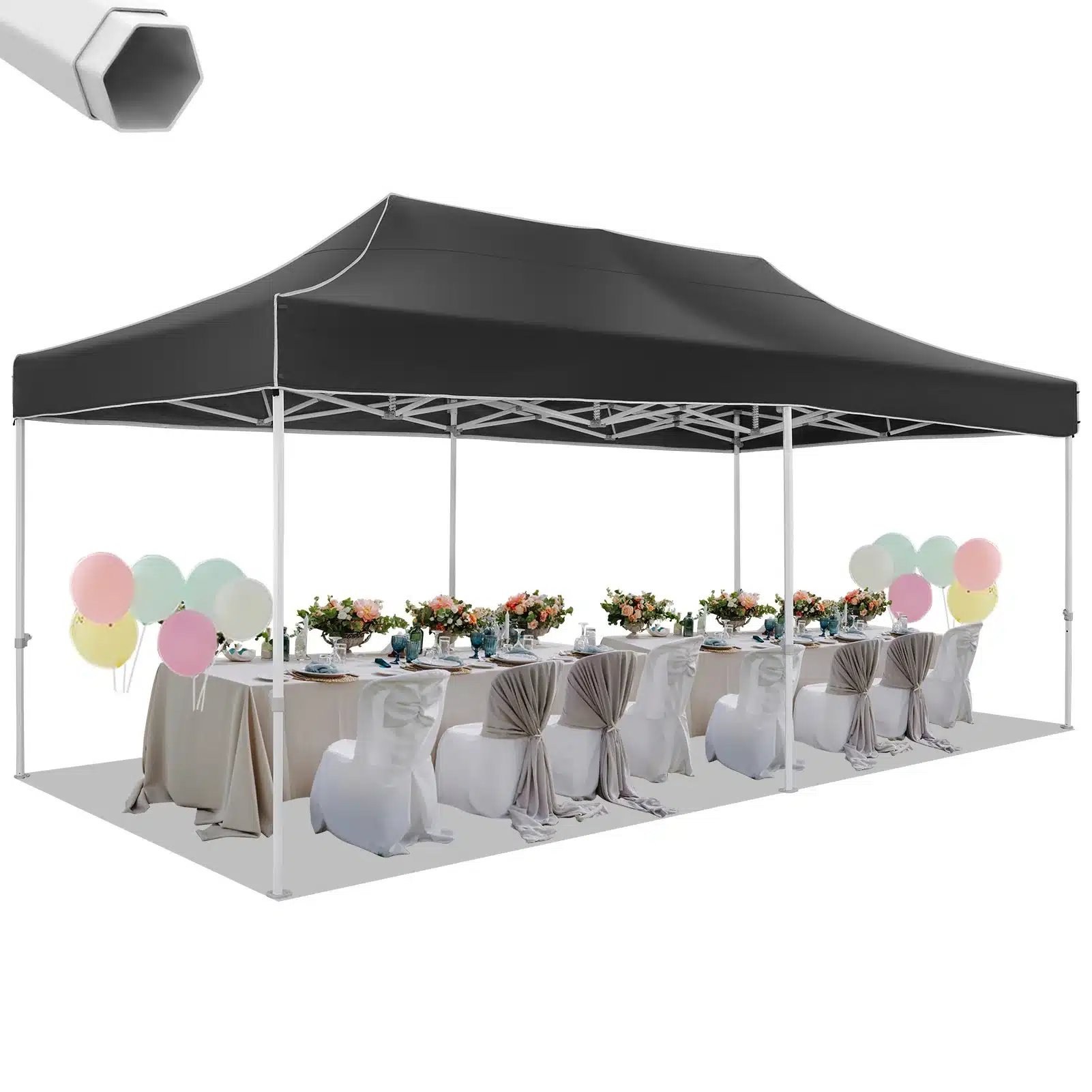 10x20 Heavy Duty Pop Up Canopy Tent for Party Events Instant Canopy with Roller Bag, Waterproof - Image 2