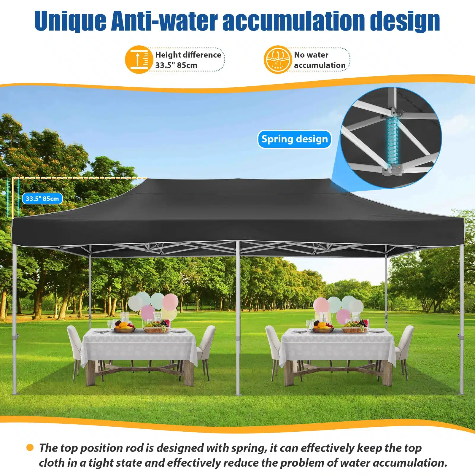 10x20 Heavy Duty Pop Up Canopy Tent for Party Events Instant Canopy with Roller Bag, Waterproof - Image 6