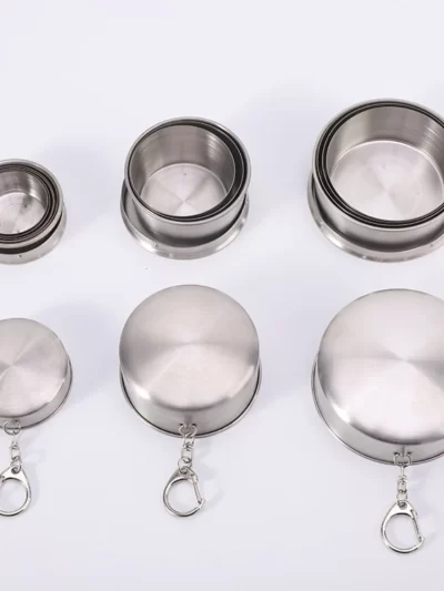 3/4/6 Folding Cup Sets Stainless Steel Telescopic Cups Portable Small Wine Glass Travel Compression Outdoor Camping Foldable Cup