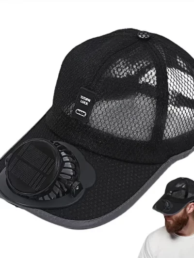 Solar Powered Cap with Fan