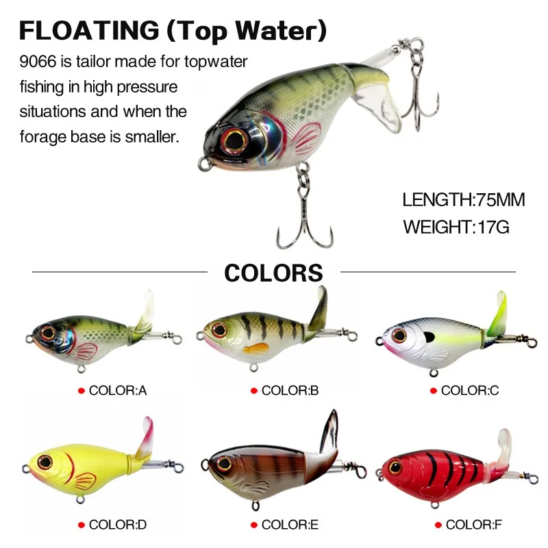 Artificial Fishing Lure, Crankbait, Whopper Plopper , Topwater Fishing Lure, SwimBait, Hard Popper, Rotating Tail Fishing Tackle - Image 5