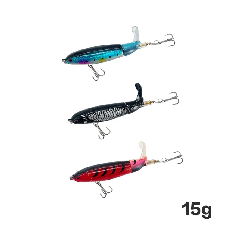 13g/15g/35g Topwater Fishing Lure Whopper Popper Artificial Bait Hard Plopper Soft Rotating Tail - Image 34