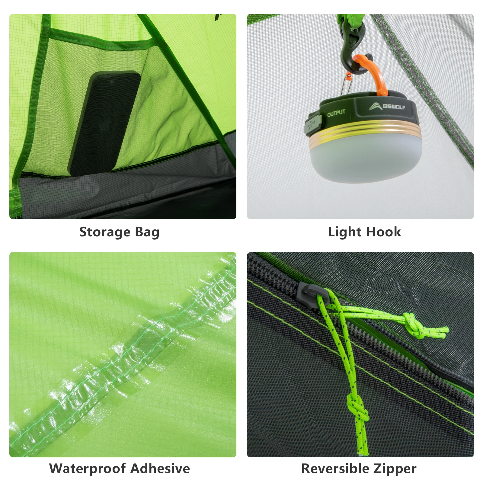 BISINNA 2 Person Ultralight Camping Tent 20D 380T Nylon Double Layer Waterproof Tent with free mat - Image 2
