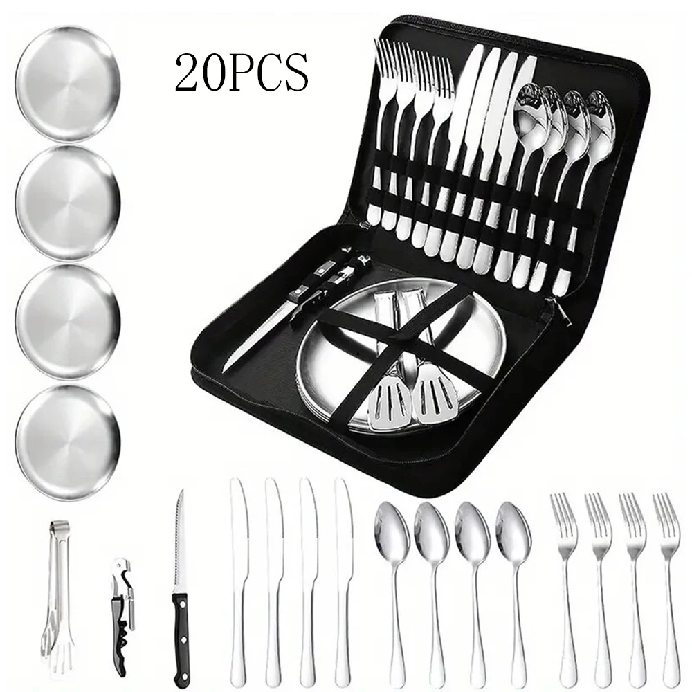 10/20Pcs Outdoor Camping Cutlery Organizer Utensils. Perfect for Camping and other Outdoor Activities. - Image 7