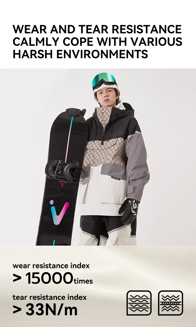 VECTOR Ski Wear Women Man Hooded Sweater Reflective Trend Ski Wear Thickened Warmth and Waterproof Ski Equipment Ski Suit Women - Image 24