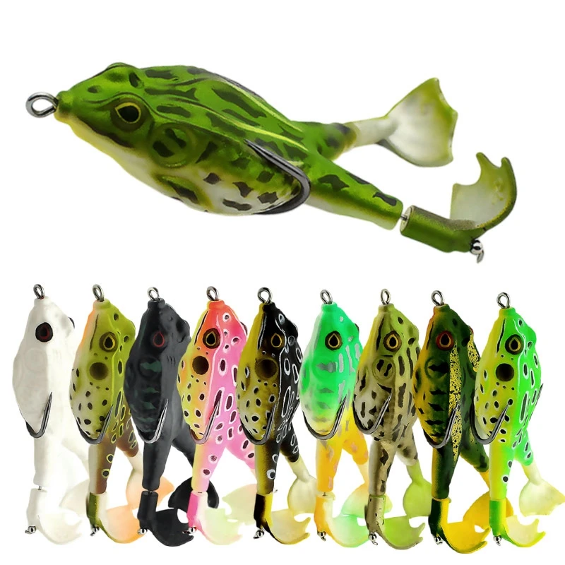 13/16g Soft Frog Shape Lures Artificial Topwater Wobblers Bait Bass Catfish Fishing Lure 3D Eyes - Image 3