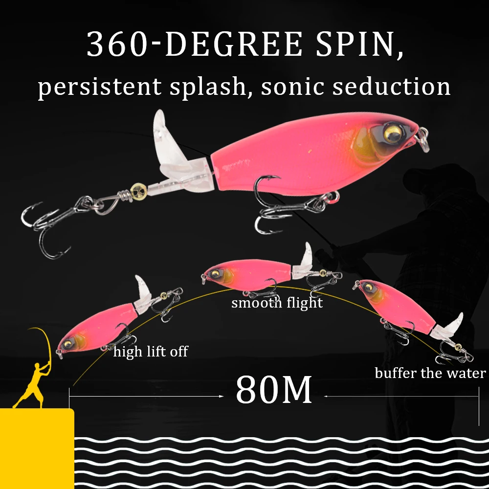 1Pcs Quality Whopper Plopper Wobblers 7.5cm 6.5g Topwater Popper Fishing Lure Hard Bait Rotating Soft Tail Fishing Tackle - Image 6