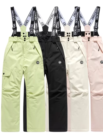 Kids ski pants Winter Outdoor Ski Pants Windproof Waterproof Warm Snowboarding  Snow Sports   Boys&Girls Skiing Pants