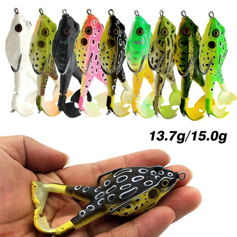13/16g Soft Frog Shape Lures Artificial Topwater Wobblers Bait Bass Catfish Fishing Lure 3D Eyes - Image 2