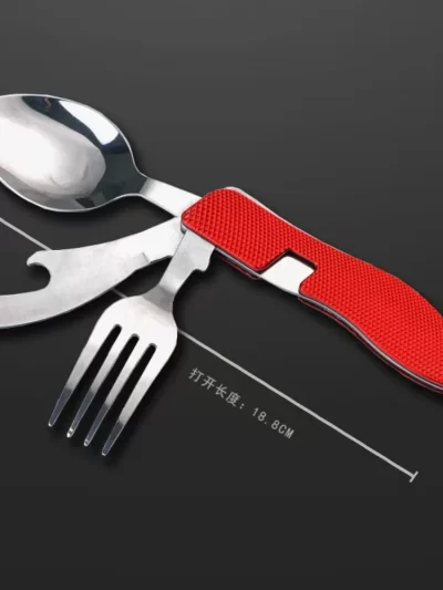 Foldable Camping Utensil Set Multifunctional Knife Fork Spoon Combo for Outdoor Activities Sports Camping Picnic Travel