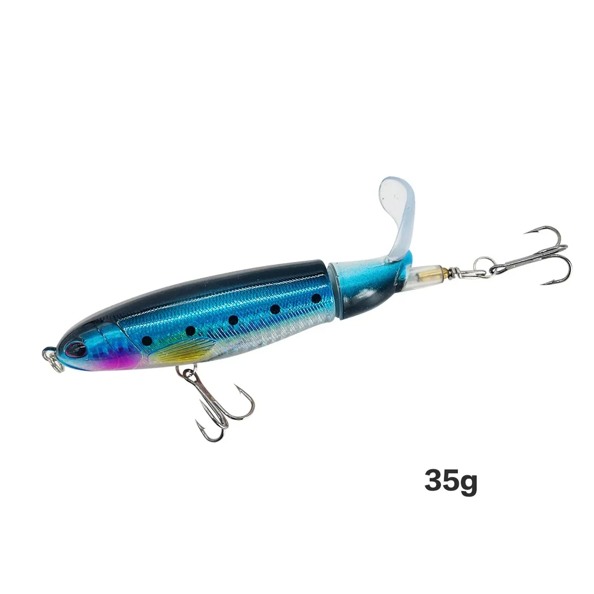 13g/15g/35g Topwater Fishing Lure Whopper Popper Artificial Bait Hard Plopper Soft Rotating Tail - Image 5