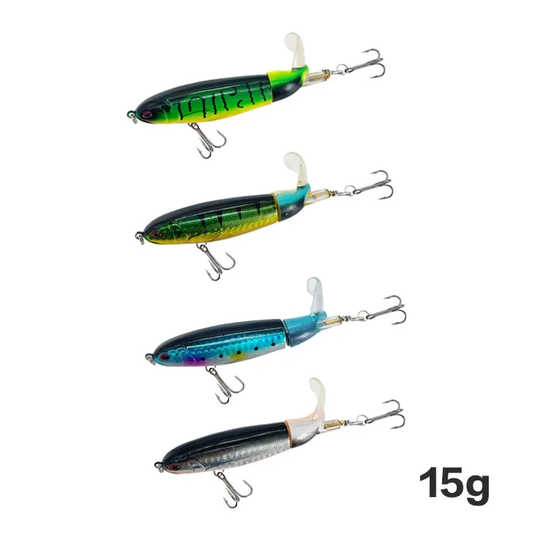 13g/15g/35g Topwater Fishing Lure Whopper Popper Artificial Bait Hard Plopper Soft Rotating Tail - Image 36