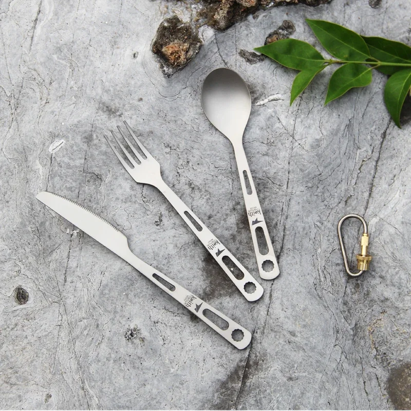 Keith Pure Titanium Knife, Fork Spoon Set, Portable for Outdoor Activities. - Image 6