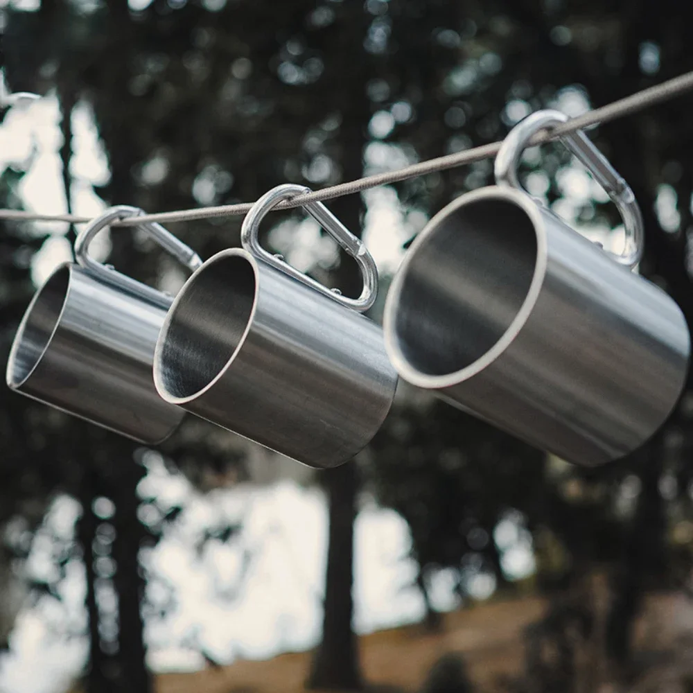 1Pc Outdoor Double-layer Water Cup Stainless Steel 180/300 ML - Image 2