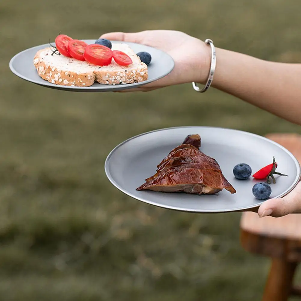 Titanium Camping Plate Titanium Cutlery Tray Corrosion Resistant Outdoor Kit - Image 13