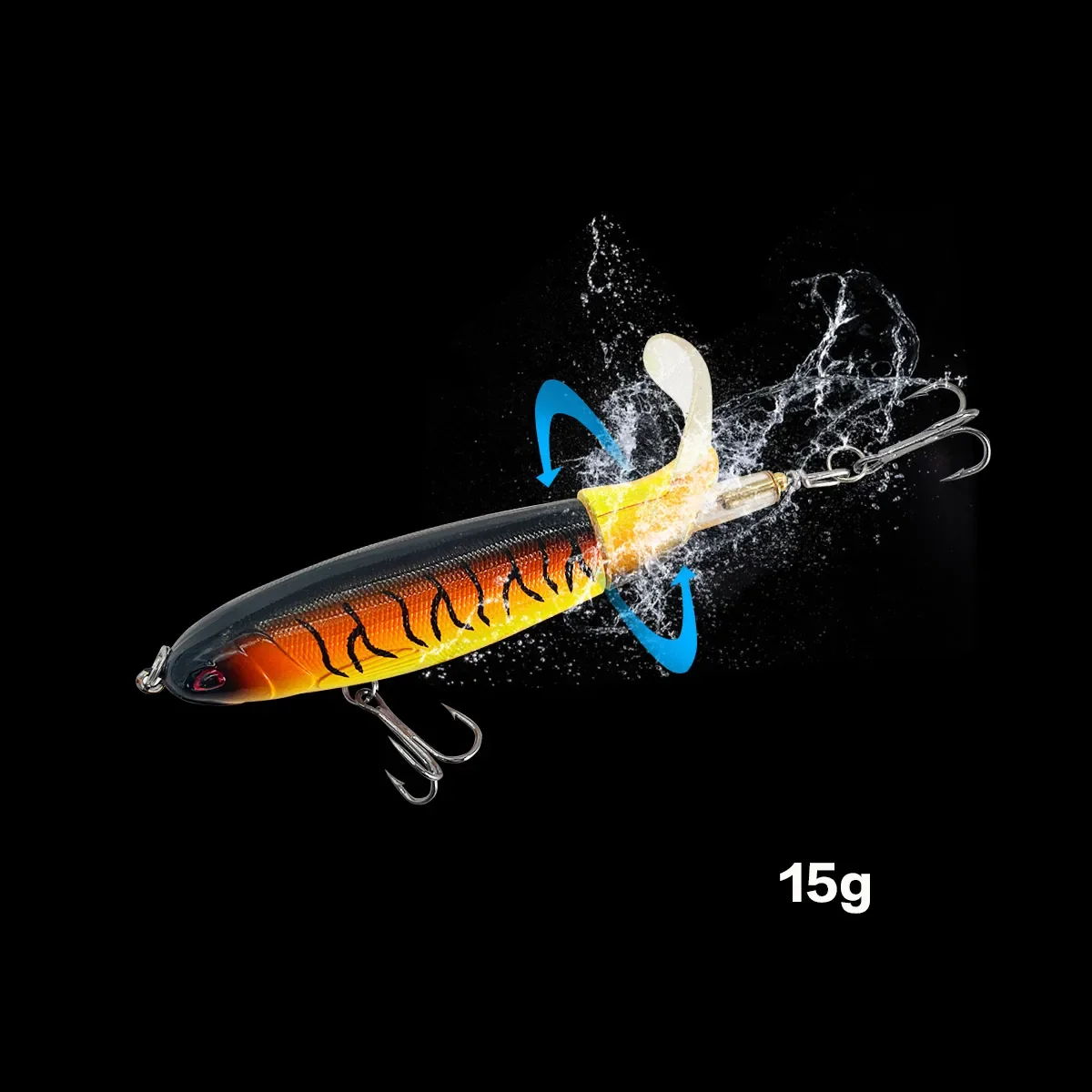 3/8/10Pcs Whopper Plopper 10Cm/14Cm Floating Per Fishing Lure Artificial Hard Bait Wobbler Rotating Tail Fishing Tackle 3D Eyes - Image 22