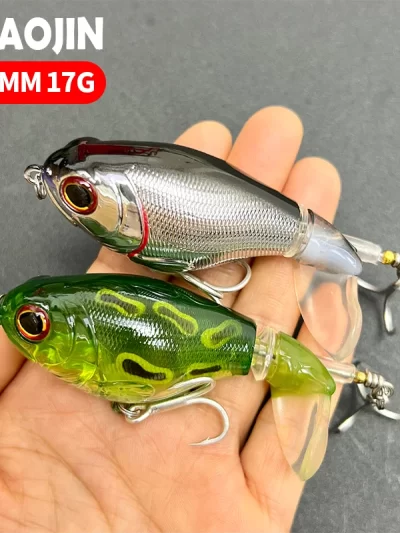 Fishing Wobblers with Rotating Tail Hard Baits 75mm 17g Whopper Plopper Topwater Pesca Prop Bass Lure Saltwater Crankbait