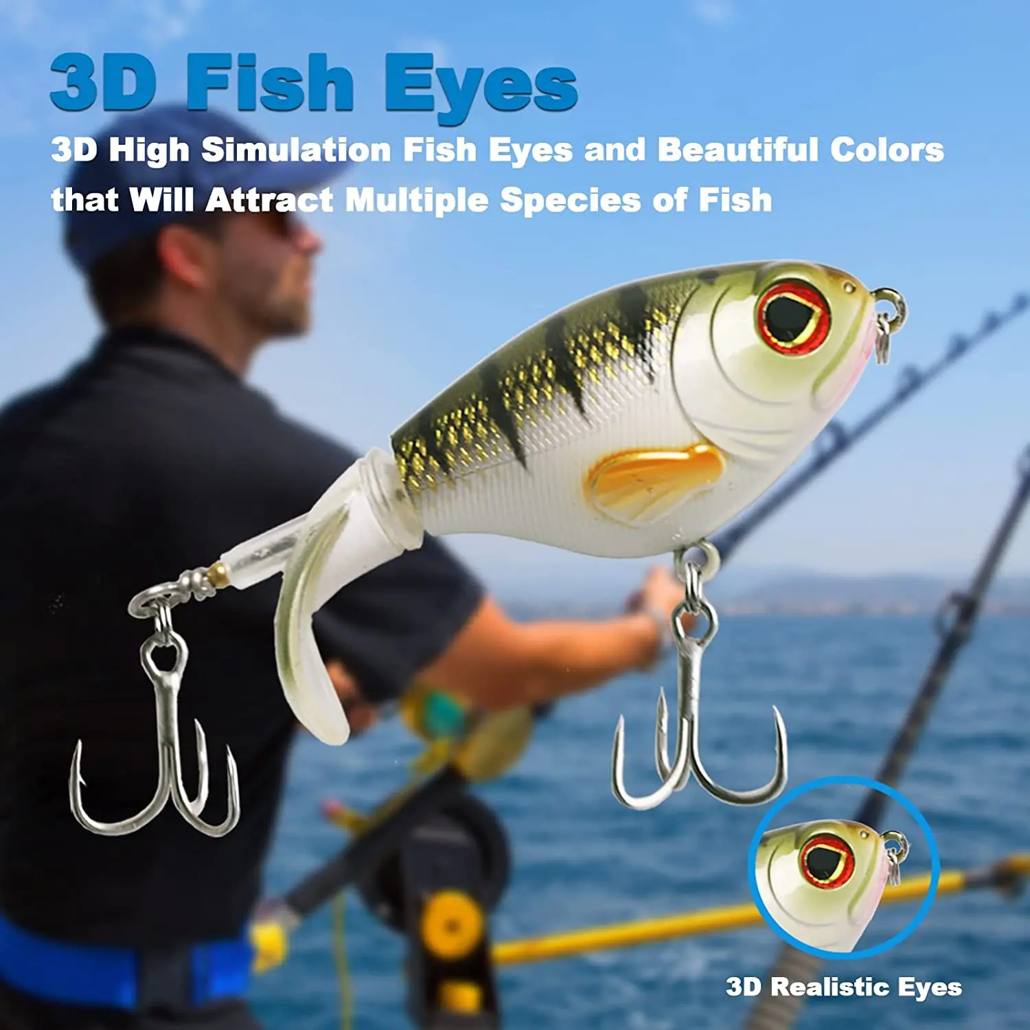 Fishing Wobblers with Rotating Tail Hard Baits 75mm 17g Whopper Plopper Topwater Pesca Prop Bass Lure Saltwater Crankbait - Image 4