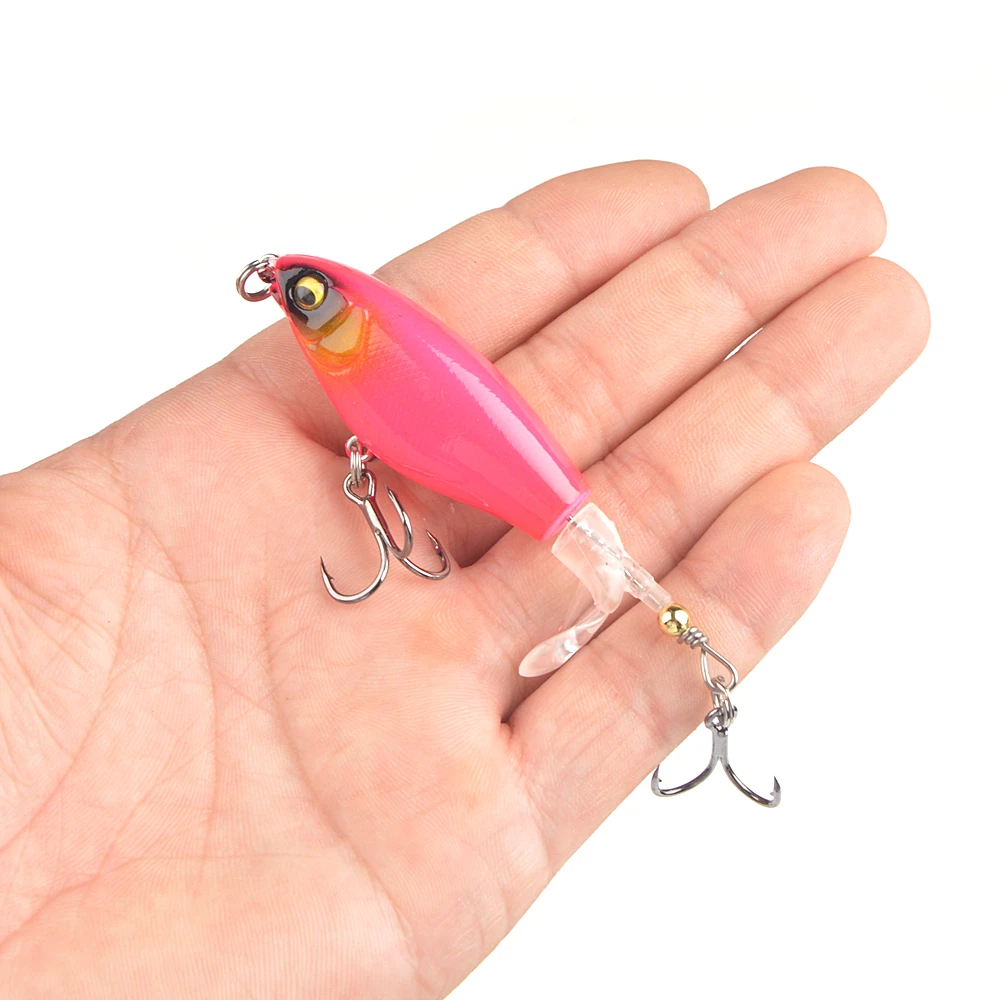 1Pcs Quality Whopper Plopper Wobblers 7.5cm 6.5g Topwater Popper Fishing Lure Hard Bait Rotating Soft Tail Fishing Tackle - Image 8