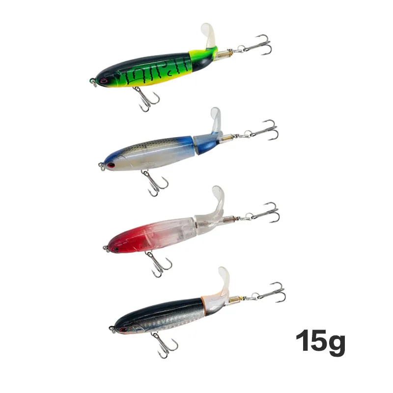 13g/15g/35g Topwater Fishing Lure Whopper Popper Artificial Bait Hard Plopper Soft Rotating Tail - Image 38