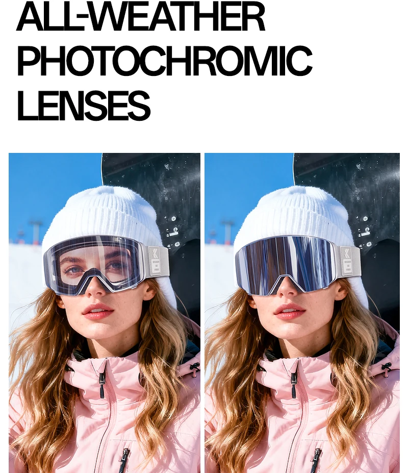 KAPVOE Outdoor Photochromic Ski Goggles Breathable HD Winter Sports Snow Glasses UV400 Anti-fog Magnetic Snowboard Glasses New - Image 27