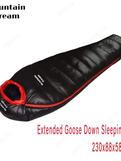 The Extended Goose Down Mummy Sleeping Bag Is Filled With Warm Down